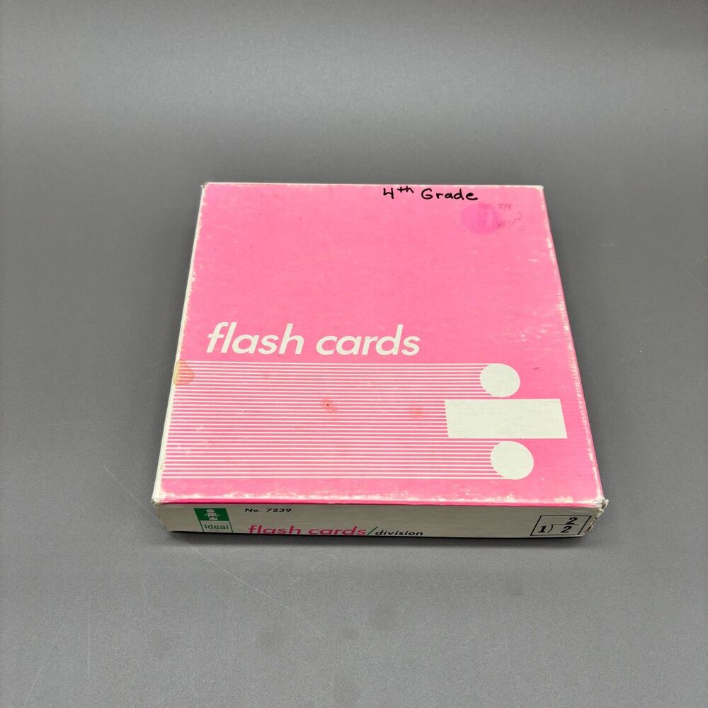 Vintage Ideal Flash Cards Division Set No. 7239 4th Grade Educational Math 1960s